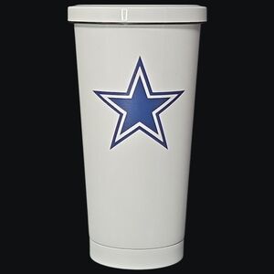 20oz Logobrands White Stainless Steel Tumbler with Blue Dallas Cowboys Star